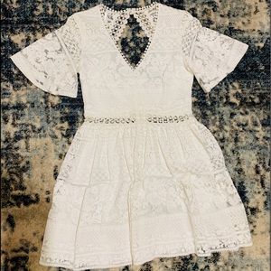 White lace mini dress